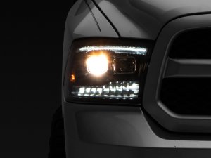 RAM 1500 LED Headlights - Raxiom - Projector with Switchback Turn Signals - Black - `09-`18