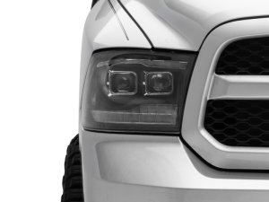 RAM 1500 LED Headlights - Raxiom - Projector with Switchback Turn Signals - Black - `09-`18