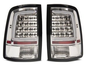 Dodge RAM 1500 LED Taillights - Rear - Raxiom - Axial Series - Chrome Housing - Clear Lens - `09-`18 Dodge RAM 1500 LED Taillights - Rear - Raxiom - Axial Series - Chrome Housing - Clear Lens - `09-`18