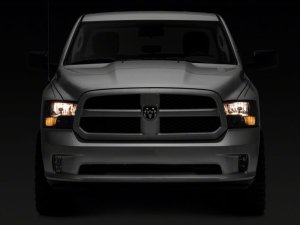 Dodge RAM 1500 Headlights - Raxiom - Axial Series Euro Style with Dual Bulb - Black Housing - `09-`18