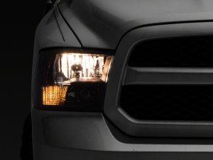 Dodge RAM 1500 Headlights - Raxiom - Axial Series Euro Style with Dual Bulb - Black Housing - `09-`18