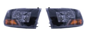 Dodge RAM 1500 LED Headlights - Raxiom - Euro Style - Black Housing - `09-`18