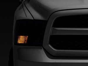 Dodge RAM 1500 Headlights - Raxiom - Axial OEM Rep w/ Dual Bulb - Smoked Lens - Chrome - `09-`18