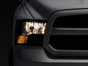 Dodge RAM 1500 Headlights - Raxiom - Axial OEM Rep w/ Dual Bulb - Smoked Lens - Chrome - `09-`18