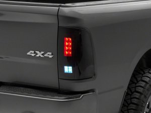 Dodge RAM 3500 Tail Lights - Raxiom - Axial Series LED, Halo Style - Black Housing, Smoked Lens - `09-`18