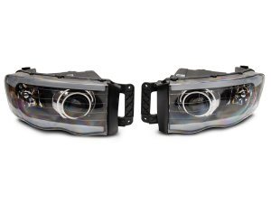 Dodge RAM 2500 LED Headlights - Raxiom - Axial LED Projector - Black Housing - `02-`05