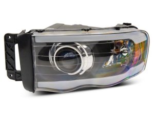 Dodge RAM 1500 LED Headlights - Raxiom - Projector with SEQL LED Bar - Black - `02-`05