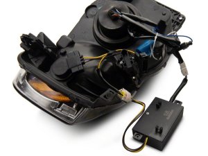 Dodge RAM 1500 LED Headlights - Raxiom - Projector with SEQL LED Bar - Black - `02-`05