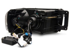 Dodge RAM 1500 LED Headlights - Raxiom - Projector with SEQL LED Bar - Black - `02-`05