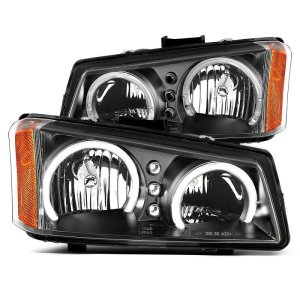 Chevrolet Silverado 1500 LED Headlights - Raxiom - Dual LED Halo Projector - Black - `03-`06