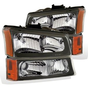 Chevrolet Silverado 1500 LED Headlights - Raxiom - Axial Series Euro - Black Housing, Clear Lens - `03-`06