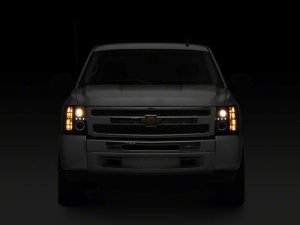 Chevrolet Silverado 1500 LED Headlights - Raxiom - Halo Projector - Black - `07-`13