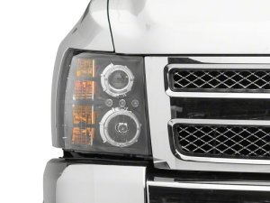 Chevrolet Silverado 1500 LED Headlights - Raxiom - Halo Projector - Black - `07-`13