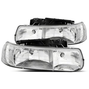 Chevrolet Silverado 1500 LED Headlights - Raxiom - Axial Series Euro - Chrome Housing - Clear Lens - `99-`02