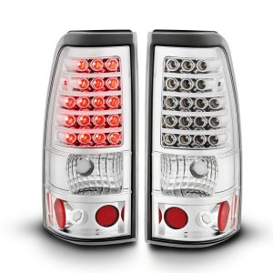Chevrolet Silverado 1500 Fleetside LED Taillights - Raxiom - Chrome Housing+Clear Lens - `03-`06