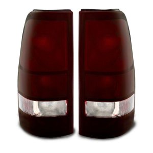 Chevrolet Silverado 1500 Fleetside LED Taillights - Raxiom - Axial Series - Black, Midnight Red Lens - `99-`02