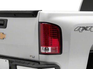 Chevrolet Silverado 1500 LED Taillights - Raxiom - Chrome Housing - Red/Clear - `07-`13