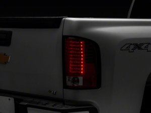 Chevrolet Silverado 1500 LED Taillights - Raxiom - Chrome Housing - Red/Clear - `07-`13