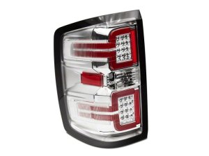 Chevrolet Silverado 1500 LED Taillights - Raxiom - Seq Turn Signals, Clear Lens - Chrome - `14-`18