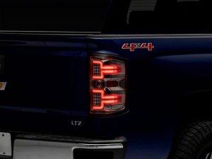 Chevrolet Silverado 1500 LED Taillights - Raxiom - Seq Turn Signals, Clear Lens - Chrome - `14-`18