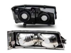 Chevrolet Silverado 1500 LED Headlights - Front - Raxiom - OEM Style Rep - Chrome Housing, Smoked Lens - `03-`06