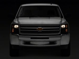 Chevrolet Silverado 1500 HD LED Headlights - Raxiom - Axial OEM Style - Chrome Housing, Smoked Lens - `07-`14