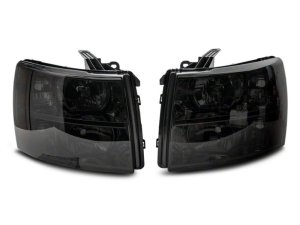 Chevrolet Silverado 1500 HD LED Headlights - Raxiom - Axial OEM Style - Chrome Housing, Smoked Lens - `07-`14