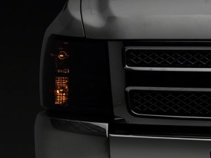 Chevrolet Silverado 1500 HD LED Headlights - Raxiom - Axial OEM Style - Chrome Housing, Smoked Lens - `07-`14