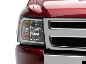 Chevrolet Silverado 1500 LED Headlights - Raxiom - Axial Series w/ LED Bar - Black - `07-`13