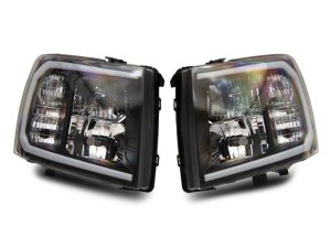 Chevrolet Silverado 1500 LED Headlights - Raxiom - Axial Series w/ LED Bar - Black - `07-`13