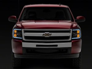 Chevrolet Silverado 1500 LED Headlights - Raxiom - Axial Series w/ LED Bar - Black - `07-`13