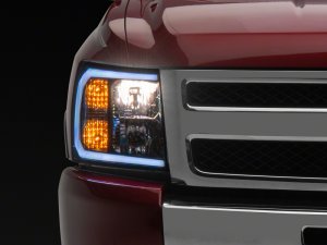 Chevrolet Silverado 1500 LED Headlights - Raxiom - SEQL LED Bar - Black Housing - `07-`13
