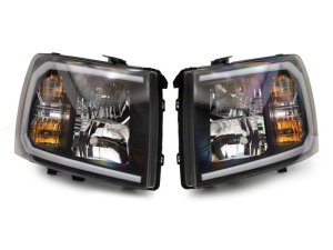 Chevrolet Silverado 1500 LED Headlights - Raxiom - SEQL LED Bar - Black Housing - `07-`13