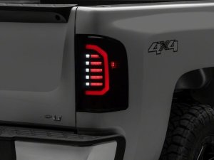 Chevrolet Silverado 1500 LED Tail Lights - Rear - Raxiom - Axial Series - Black Housing with Smoked Lens - `07-`14