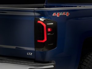 Chevrolet Silverado 1500 LED Taillights - Rear - Raxiom - Axial Series - Black Housing with Smoked Lens - `14-`18
