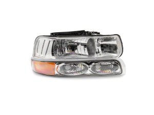 Chevrolet Silverado 1500 LED Headlights - Raxiom - OE Style - Chrome - `99-`02