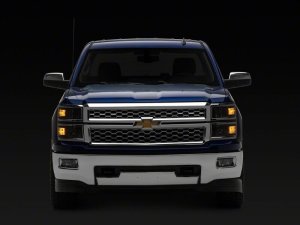 Chevrolet Silverado 1500 LED Headlights - Raxiom - OE Style, Chrome Trim, Clear Lens - Black - `14-`15