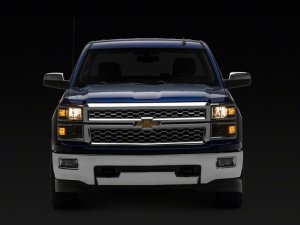 Chevrolet Silverado 1500 LED Headlights - Raxiom - OE Style, Chrome Trim, Clear Lens - Black - `14-`15