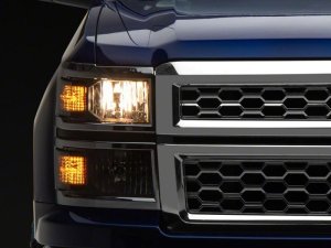 Chevrolet Silverado 1500 LED Headlights - Raxiom - OE Style, Chrome Trim, Clear Lens - Black - `14-`15