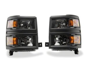 Chevrolet Silverado 1500 Headlights - Raxiom - OE Style - Black - `14-`15