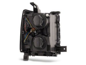Chevrolet Silverado 1500 LED Headlights - Raxiom - OE Projector, Chrome Trim, Clear Lens - Black - `14-`15