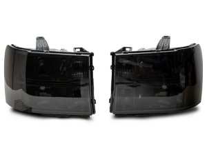GMC Sierra 2500 HD LED Headlights - Raxiom - Axial OEM Style - Chrome Housing, Smoked Lens - `07-`14