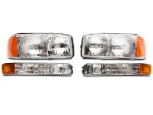 GMC Sierra 1500 Headlights - Raxiom - Axial Series OEM Style - Chrome - `99-`06