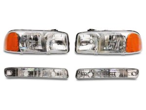GMC Sierra 1500 LED Headlights - Raxiom - Axial Series OEM Crystal Replacement - Chrome - `99-`06