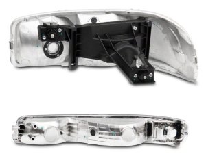GMC Sierra 1500 LED Headlights - Raxiom - Axial Series OEM Crystal Replacement - Chrome - `99-`06