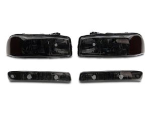 GMC Sierra 1500 Headlights - Raxiom - Axial Series OEM Crystal Replacement - Smoked - `99-`06