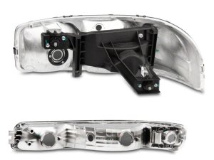 GMC Sierra 1500 Headlights - Raxiom - Axial Series OEM Crystal Replacement - Smoked - `99-`06