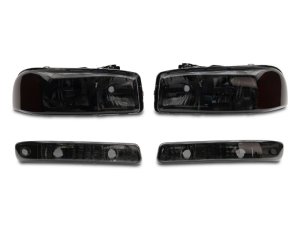 GMC Sierra 1500 Headlights - Raxiom - Axial Series OEM Crystal Replacement - Smoked - `99-`06