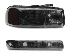 GMC Sierra 1500 Headlights - Raxiom - Axial Series OEM Crystal Replacement - Smoked - `99-`06