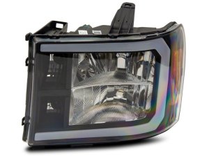 GMC Sierra 1500 LED Headlights - Raxiom - Axial Series with LED Bar - Black Housing, Clear Lens - `07-`13
